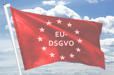 Quelle: Siehe Impressum Fahne mit Schriftzug EU-DSGVO